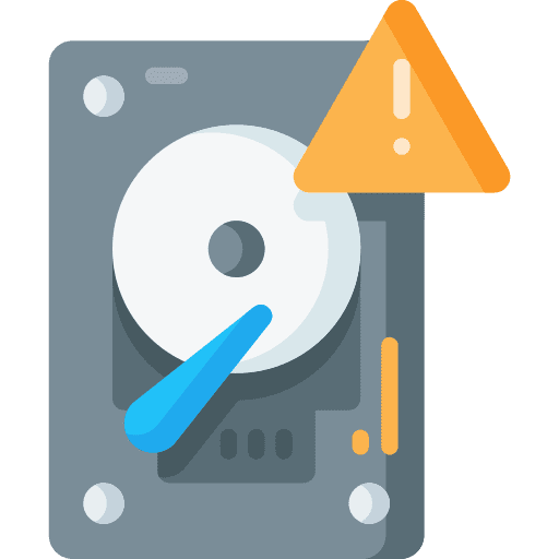 Disk storage computer technology warning sign icon