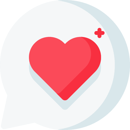 Heart chat box love and romance heart icon