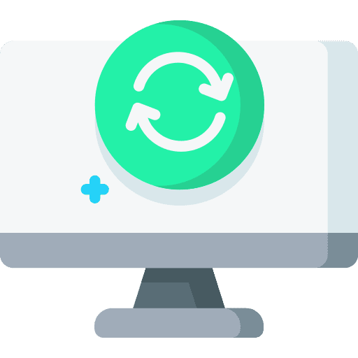 Refresh monitor screen circular arrows icon