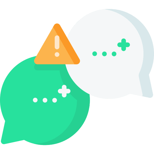 Conversation warning sign conversation speech bubble icon