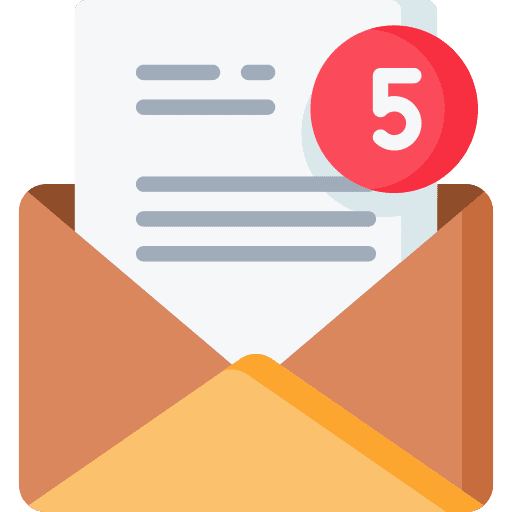 Mail notification message multimedia icon