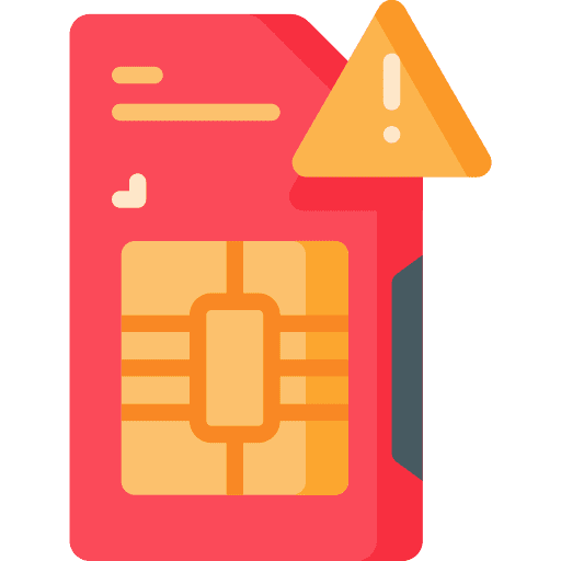 Sim card sd card technology warning sign icon