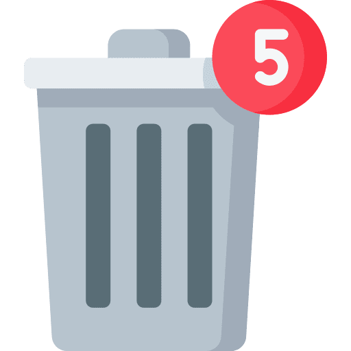 Trash bin garbage interface can icon
