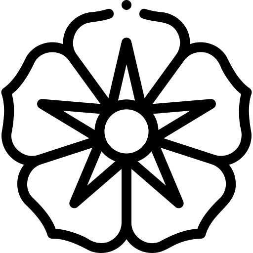 Morning glory petals flower botanical icon