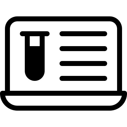 Laptop science research electronics icon