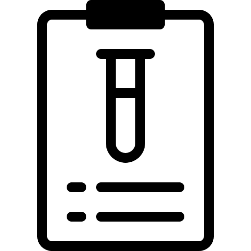 Clipboard laboratory research test tube icon