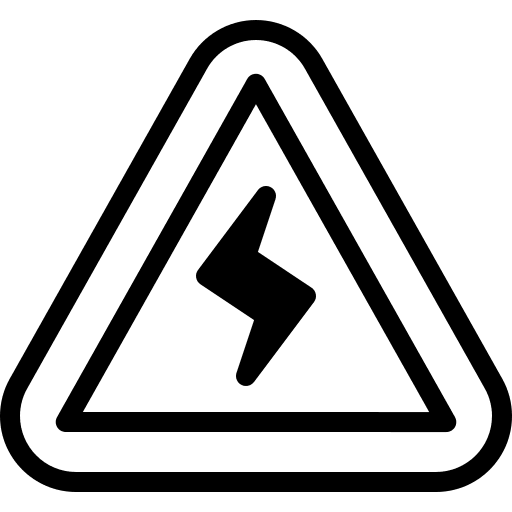 Danger warning thunderbolt high voltage icon