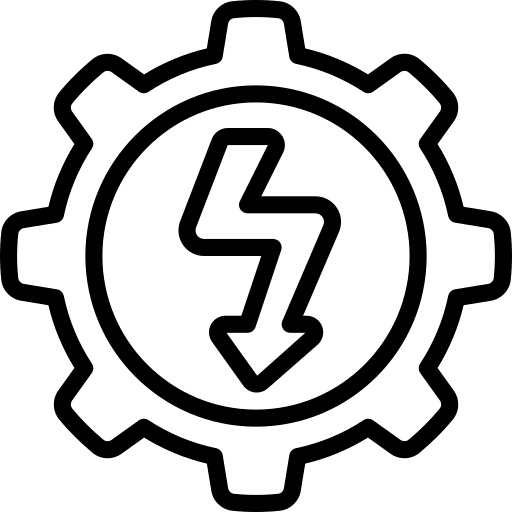 Electrical cog electrical engineering icon