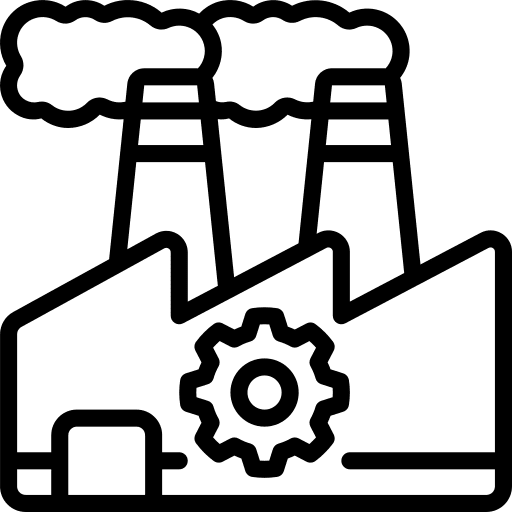 Factory gear power plant engineering icon