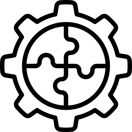 Puzzle gear business and finance engineering icon