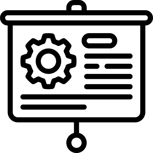 Training presentation gear training icon