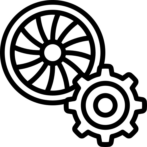 Aeroplane engine gear transportation icon