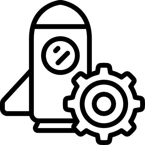 Aerospace transportation engineering gear icon