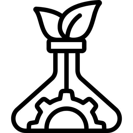 Bioengineering gear plant cogwheel icon