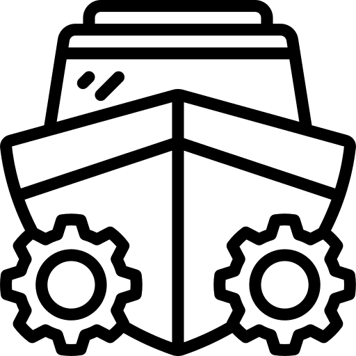 Boat ship cog gear icon