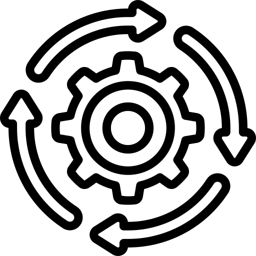 Cog process circular arrow automatic icon