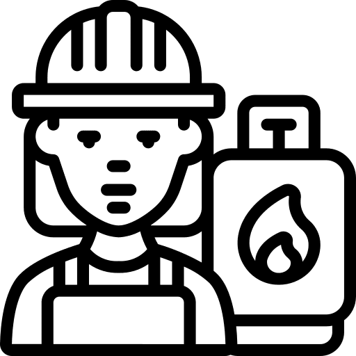 Engineer gas woman cylinder icon