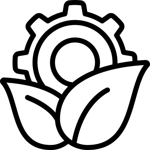Eco plant ecology and environment gear icon