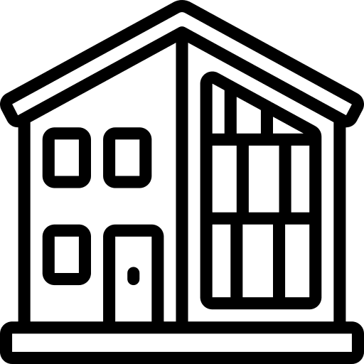 House wood house under construction icon