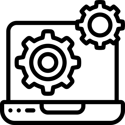Laptop configuration gears setting icon