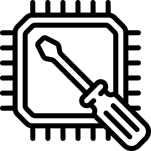 Processor cpu repair engineering icon