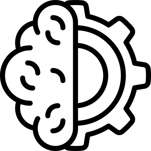 Brain management cog gear icon