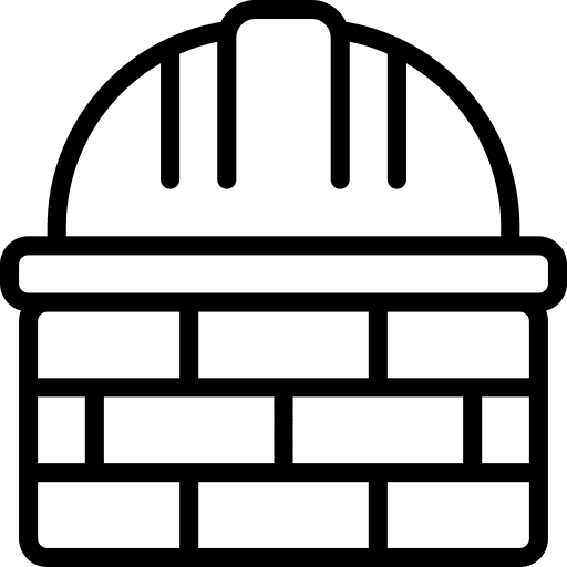 Building engineering helmet wall icon