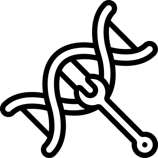 Dna strand genetic modification editing biology icon