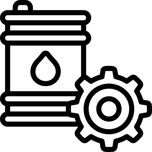 Oil cog gear industry icon