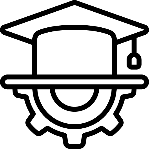 Education mortarboard education gear icon
