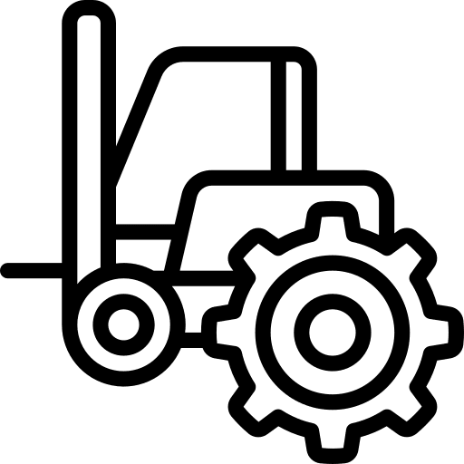 Forklift truck engineering cog icon