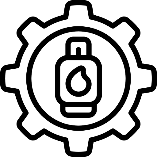 Gas engineering gas gear icon