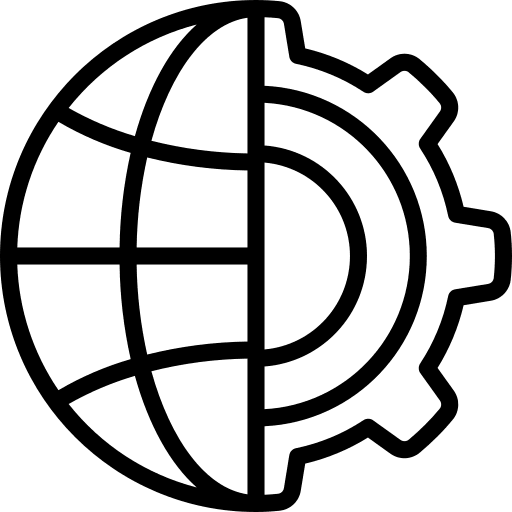 Internet gear world grid engineering icon