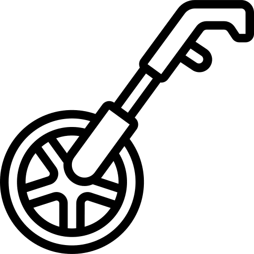 Measuring tool wheel measurement construction and tools icon