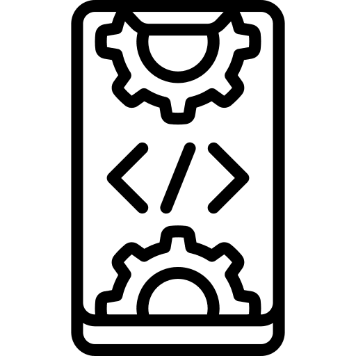 Smartphone app coding technology icon