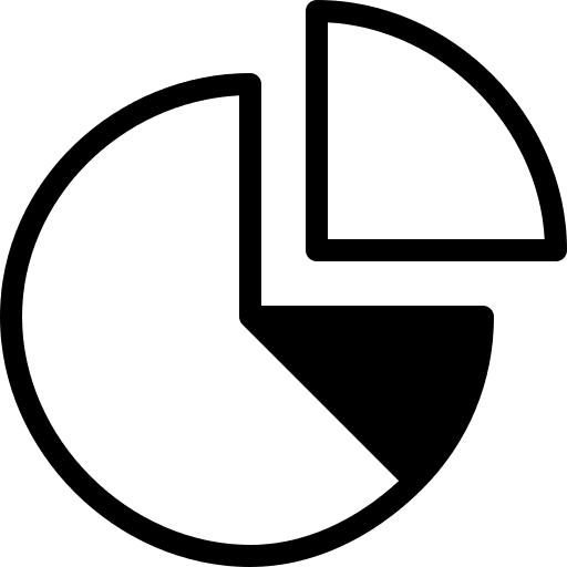 Pie chart graphical marketing market share icon