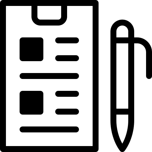 Clipboard writing document files and folders icon