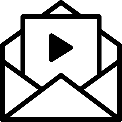 Email video player envelope mail icon