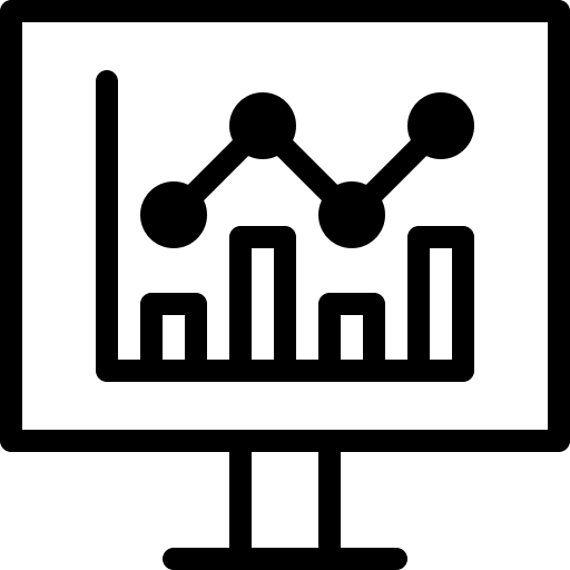 Graph business and finance monitor marketing icon