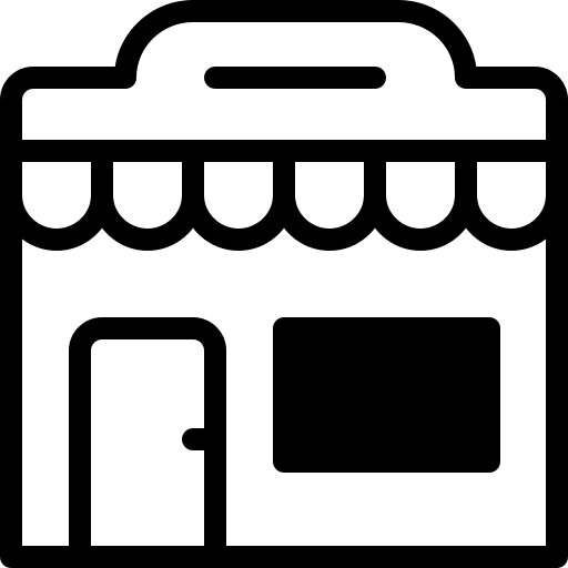 Market architecture and city market store icon