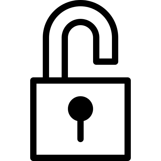 Unlocked unlocked secure padlock icon