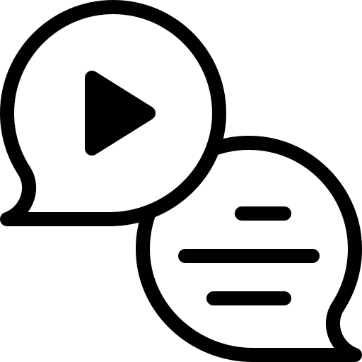 Chat message video comment icon