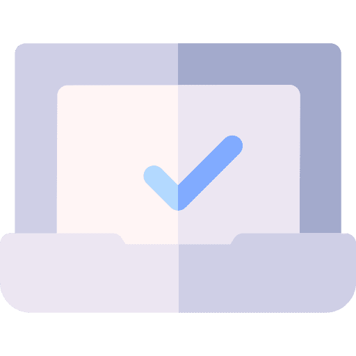 Laptop tick screen interface icon