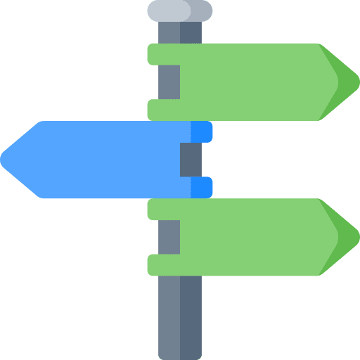 Directional sign signpost arrows guidance icon