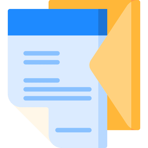 Letter resume envelope cover icon