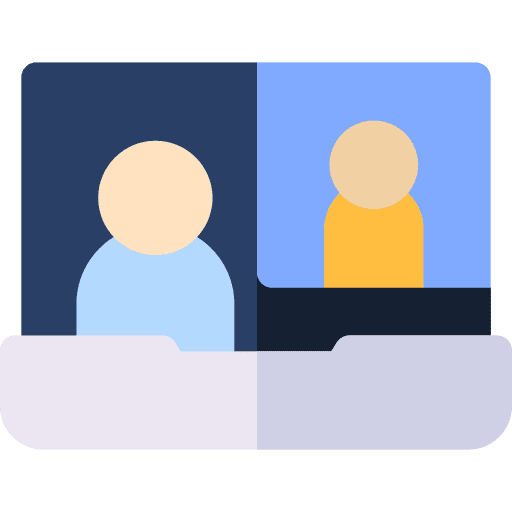 Videocall video conference user non face to face icon