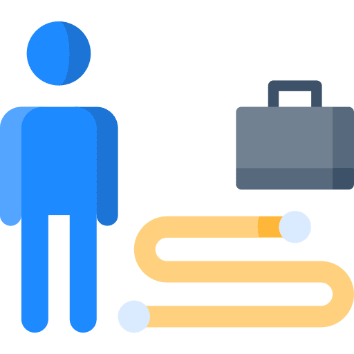 Career path development suitcase success icon