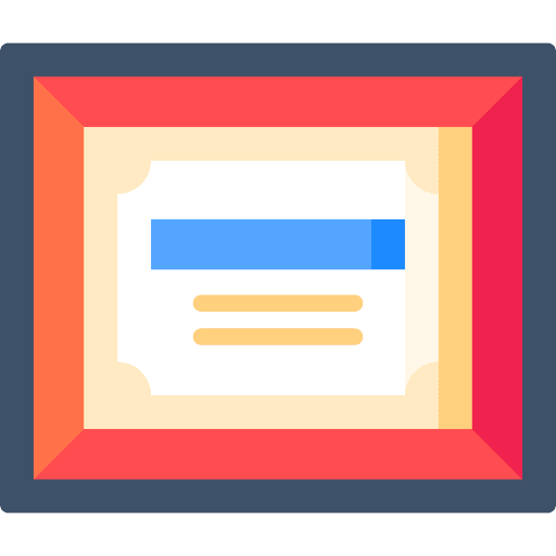 Diploma name certification frame icon
