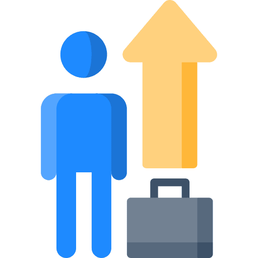 Growth stairs development goal icon