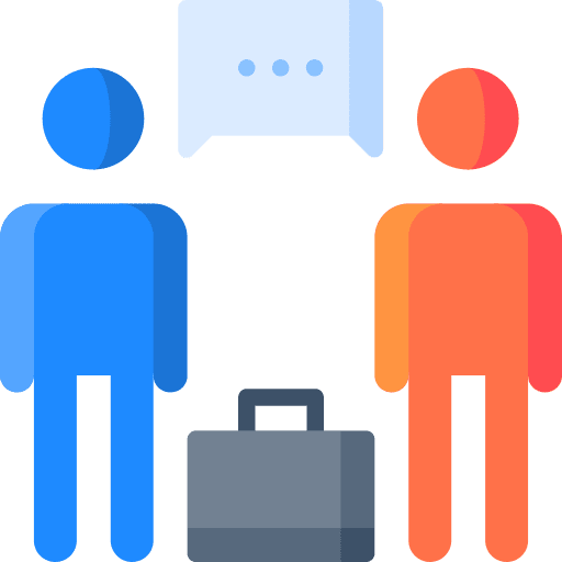 Interview business chat people icon